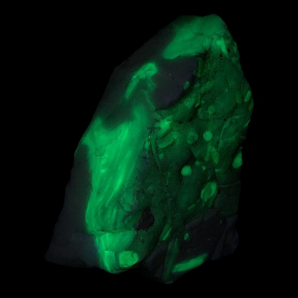 Art Glass Cullet Natural Sculpture Multitone‎ Glowing Uranium Slag #4GX20